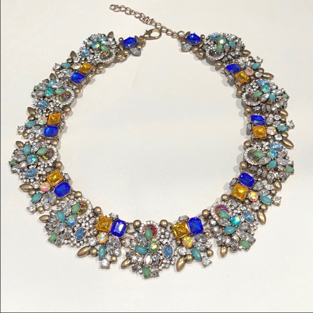 Colorful bling necklace and matching earrings